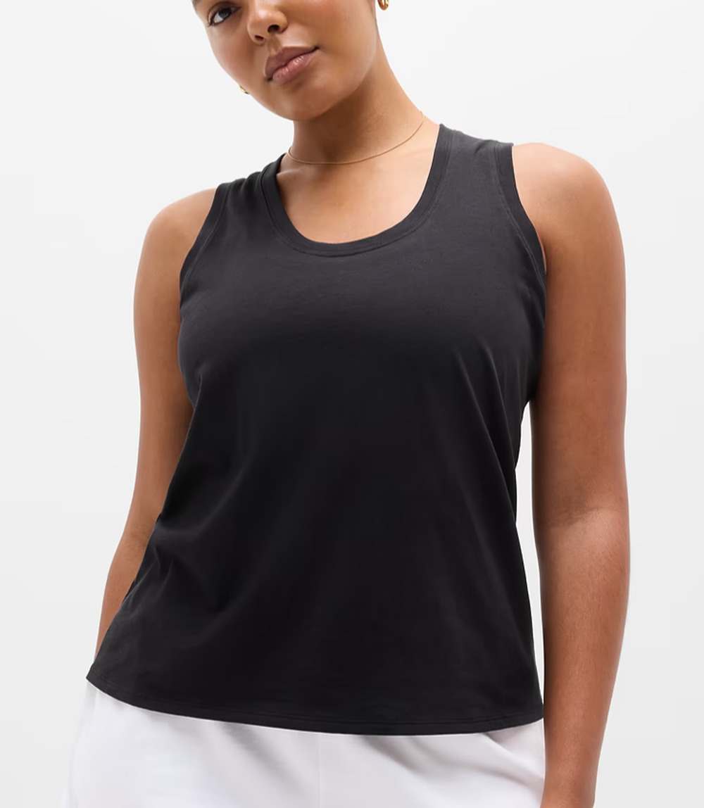 Athleta T Shirt Black Cloud Light Stratus Top Sleeveless Active Gym 1X A010428